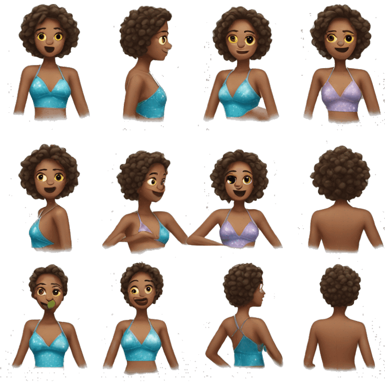 The emotion of a beautiful woman in a swimsuit  emoji