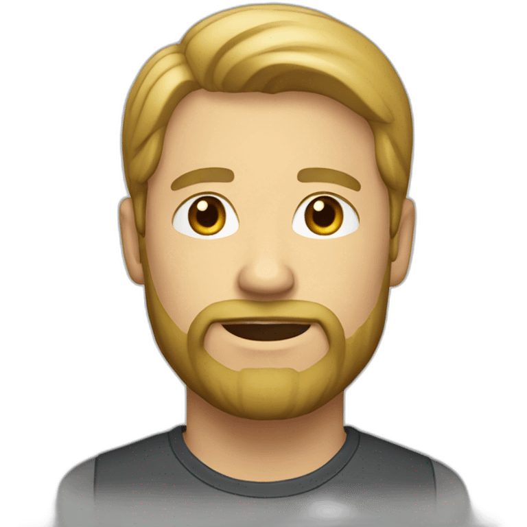 A man with a beard, medium blond hair emoji