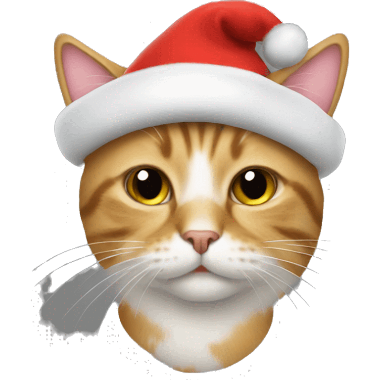 Cat with Christmas hat emoji