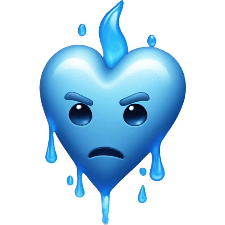 bleeding blue heart glowing blue-white emoji