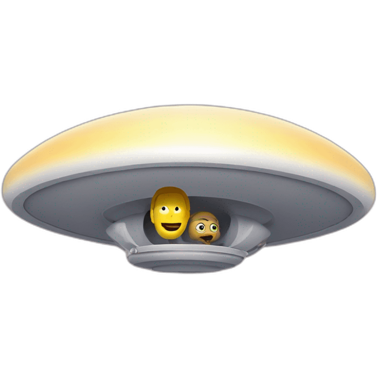 lebowski in a flying saucer with an alien emoji