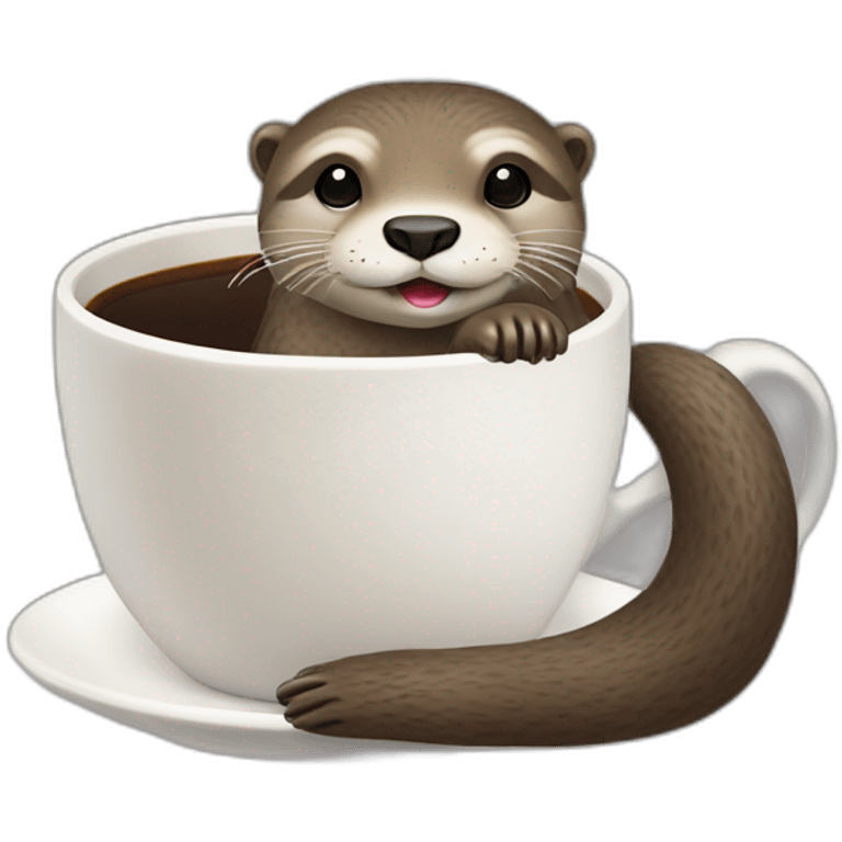 Loutre avec tasse de café emoji