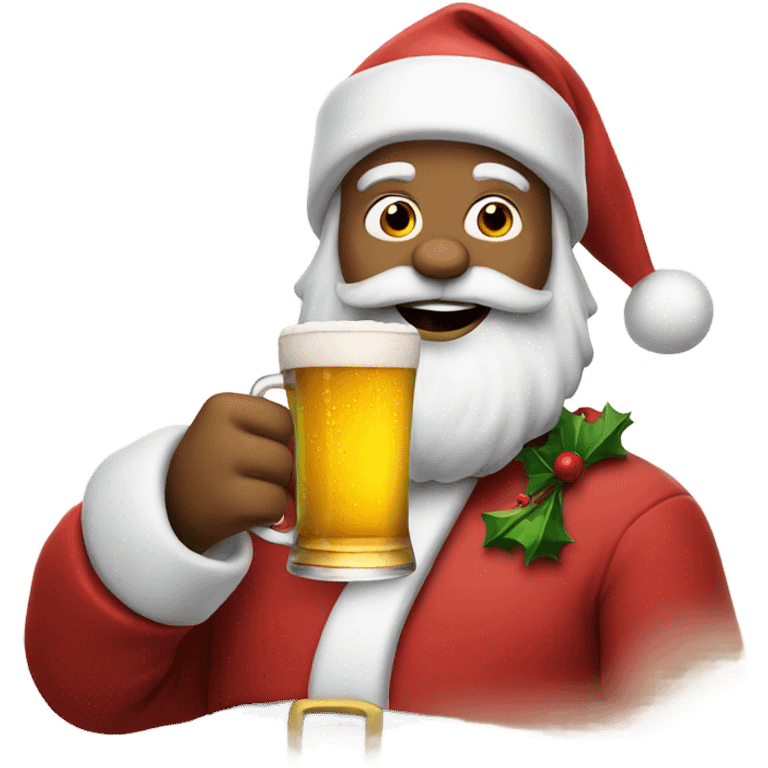 Santa Claus drinking a beer emoji