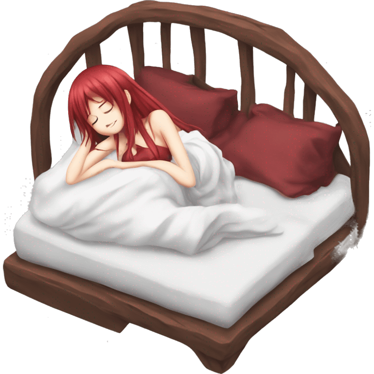 full body sleeping Rias Gremory anime style art emoji