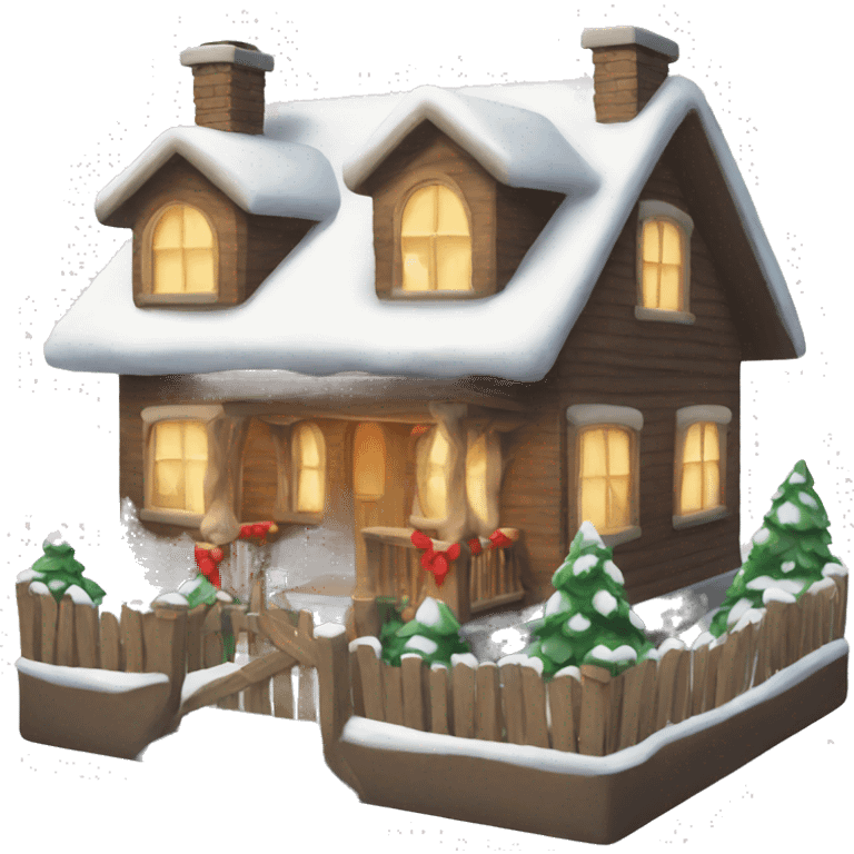 Cozy Christmas house emoji