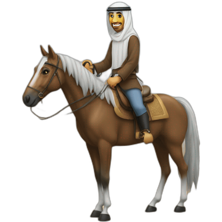 Un arabe sur un cheval emoji