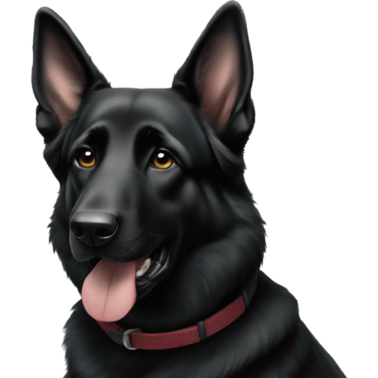 Black German shepherd in a polo emoji