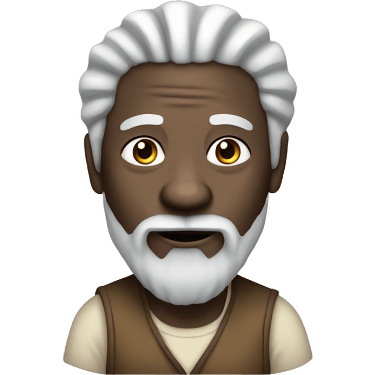 an African old man with white beard and black dreadlocks emoji