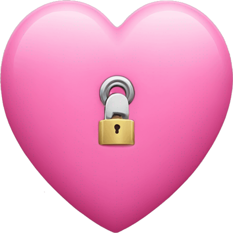 locked pink heart  emoji