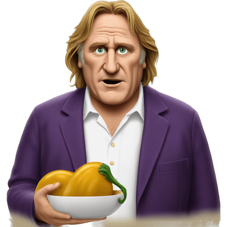 Gérard Depardieu with an eggplant  emoji