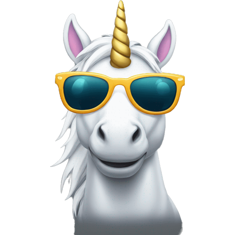 Unicorn with sunglasses emoji