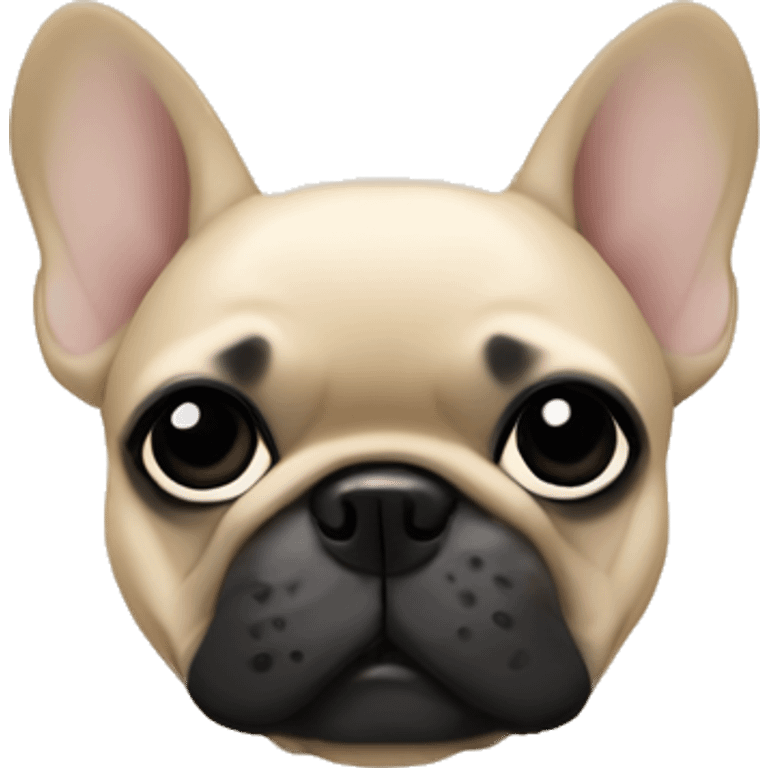 Beige French bulldog with black n’ose emoji