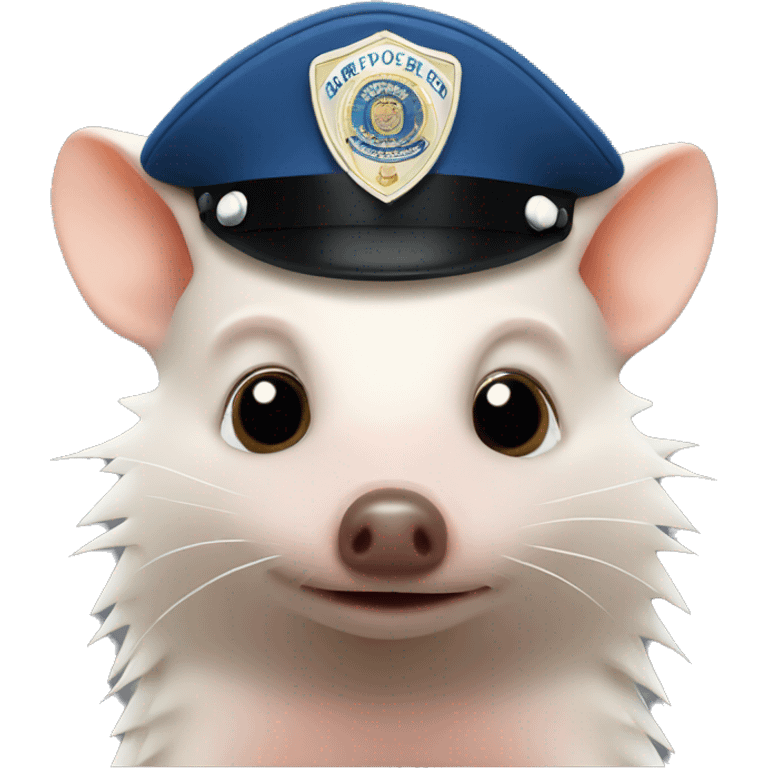 hairless hedgehog with police hat emoji