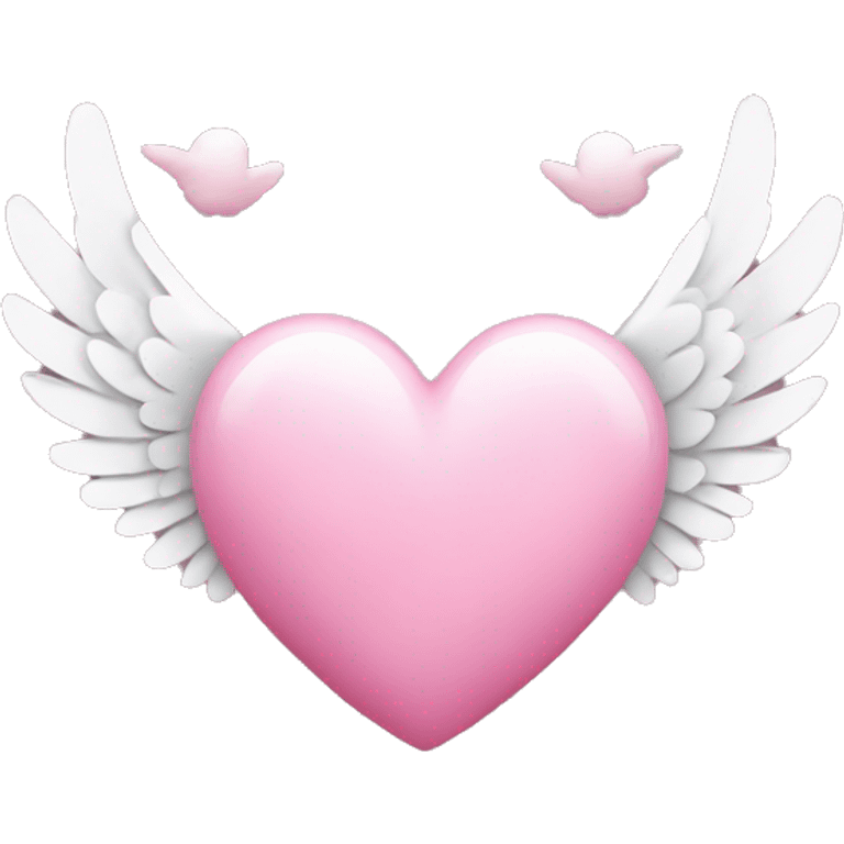 Pink heart with white wings emoji