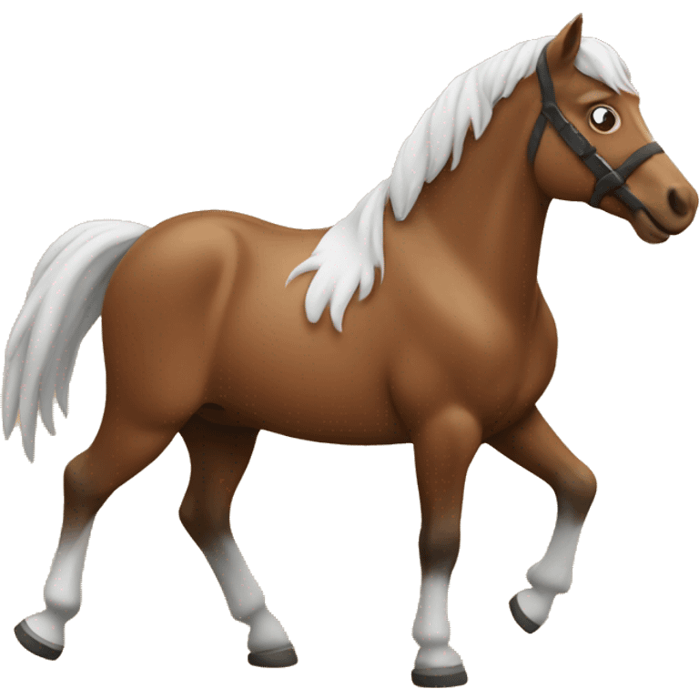 Horse with wood emoji