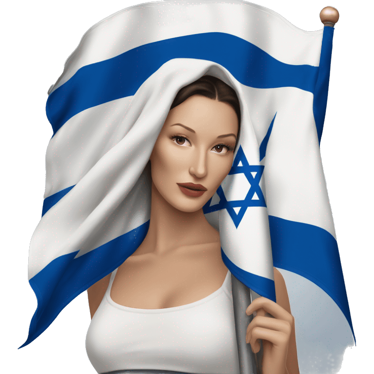 Bella hadid holding israel flag emoji