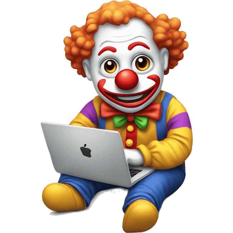 clown working on laptop emoji