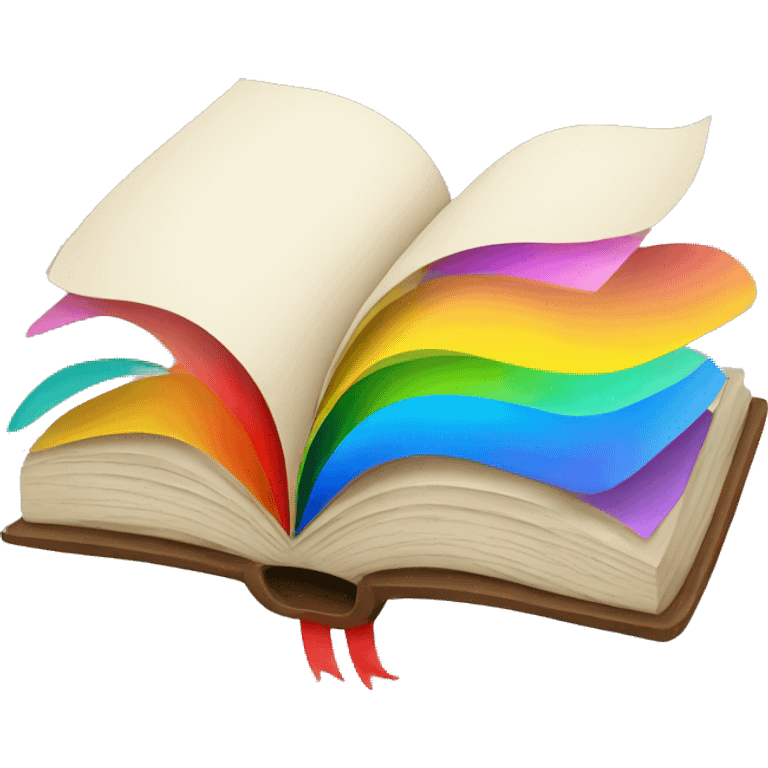 Open book with rainbow emoji