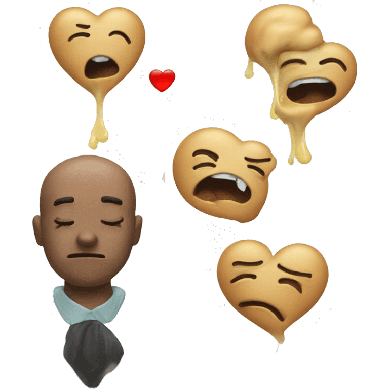 The vomiting emoji but with a heart on the persons head and make them smile emoji