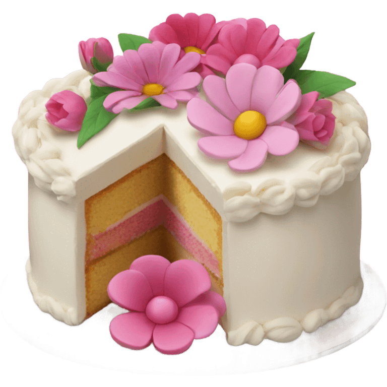 Cake with flowers  emoji