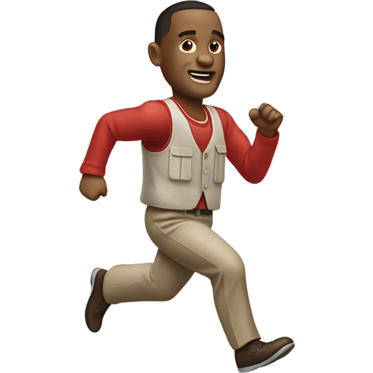 Forrest Gump running, with a large stride and arms outstretched emoji