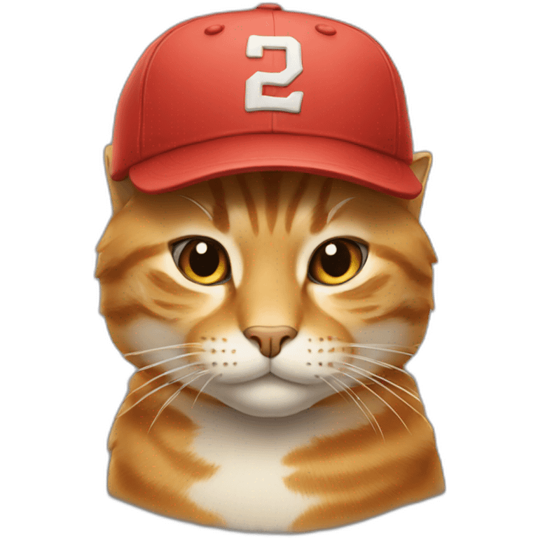 A cat wearing a baseball cap emoji