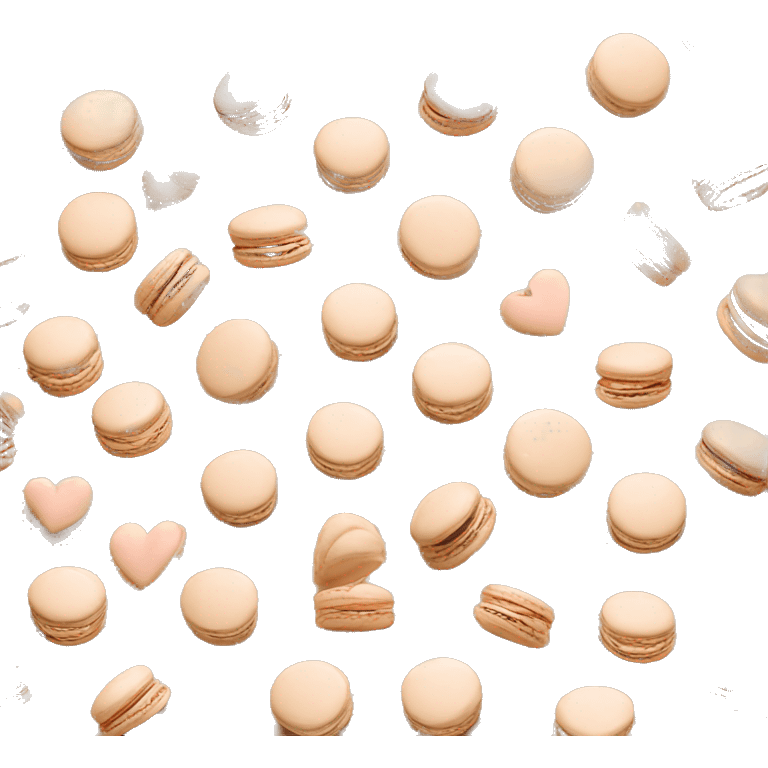 Beige asthetic macarons in a Heart Box emoji