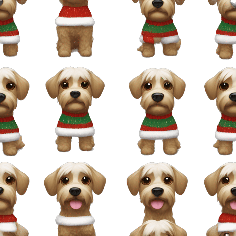 Yorkshire dog wearing chistmas sweater  emoji