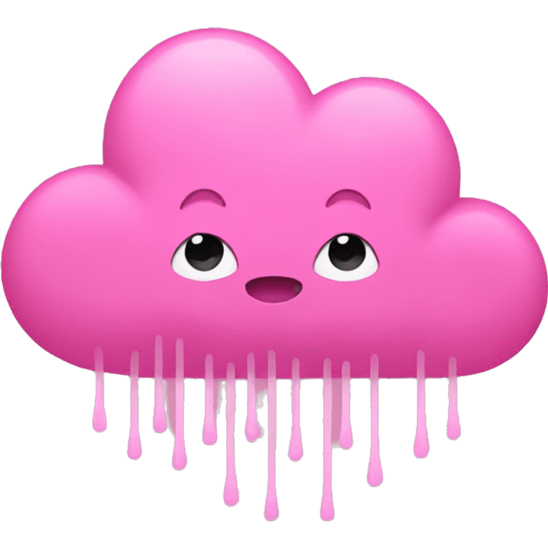 pink cloud with pink rain coming out emoji