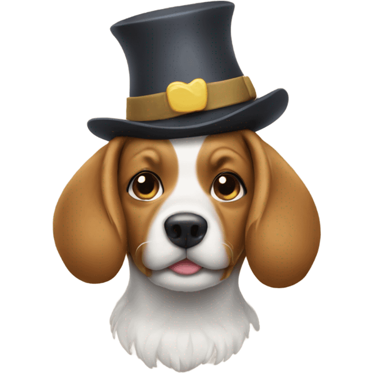 Dog with silly hat emoji