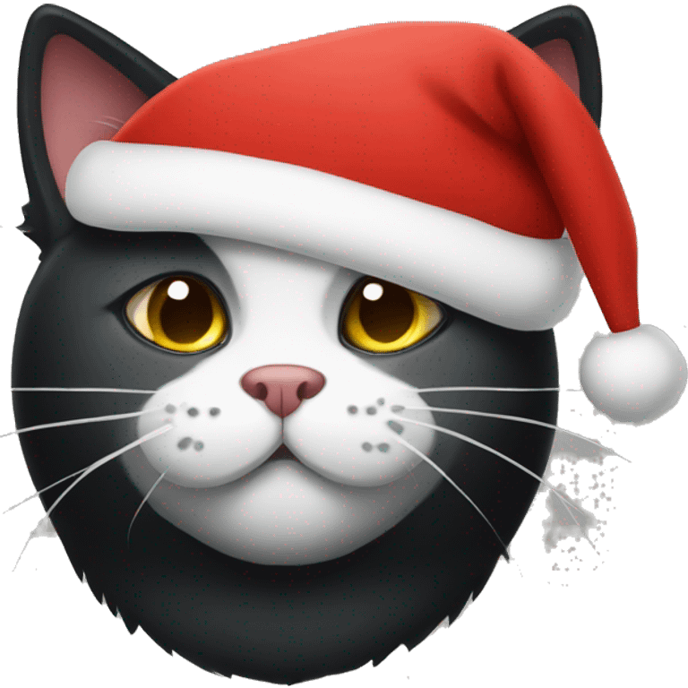 Black cat with Christmas hat  emoji