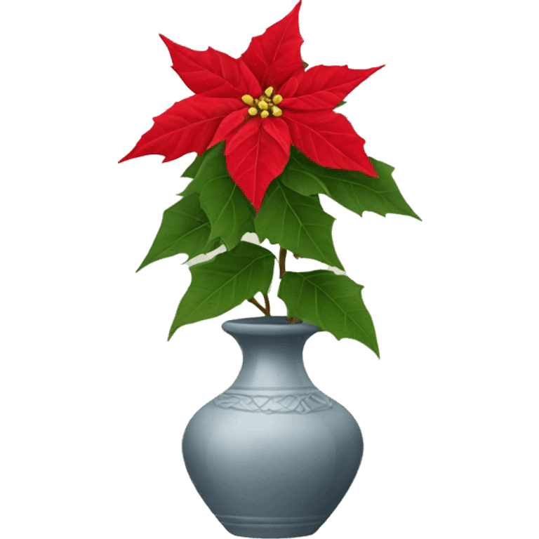 Red poinsettias in  vase emoji