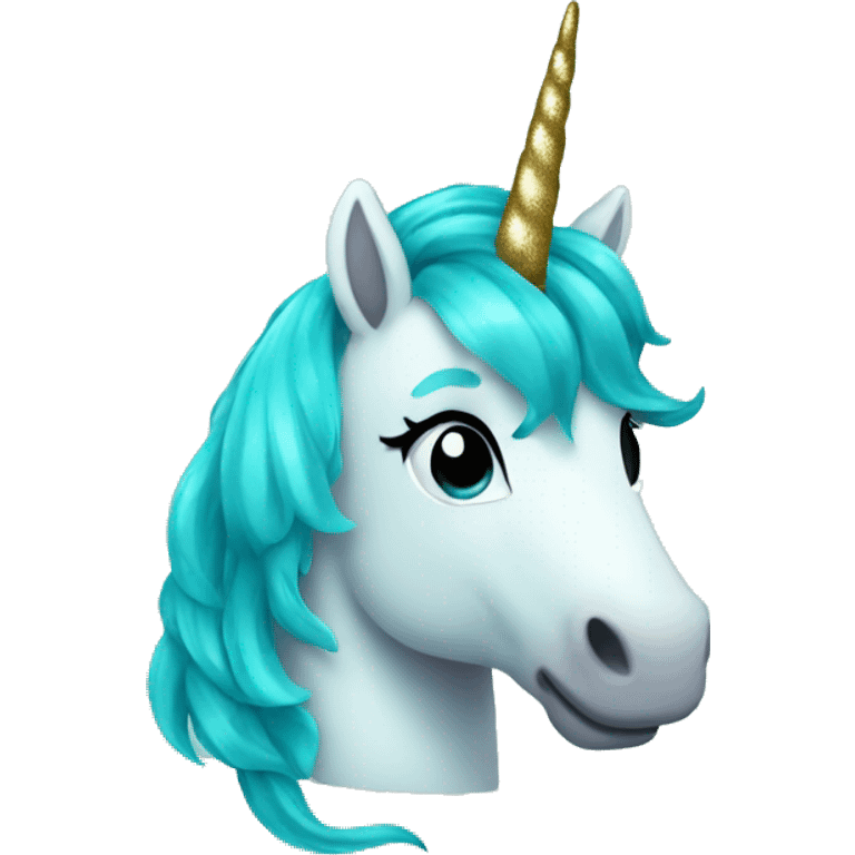 Sparkle turquoise unicorn  emoji