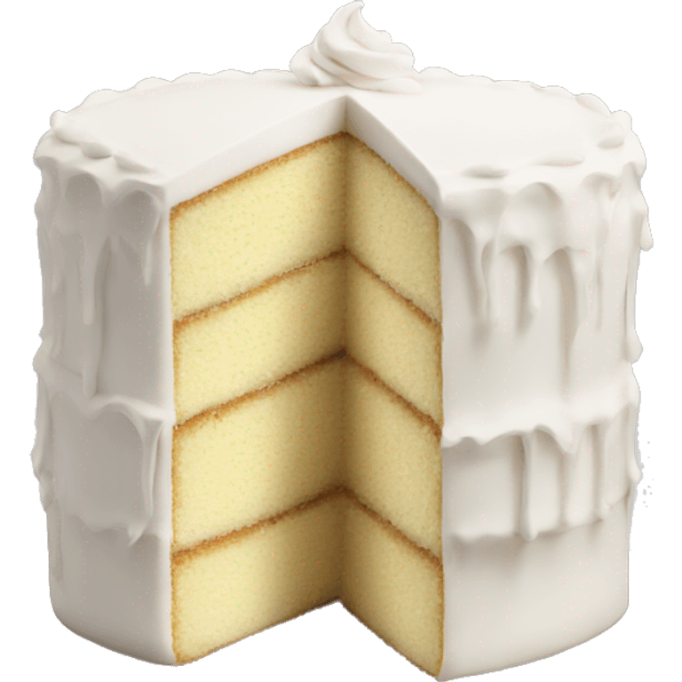 Realistic white layered cake emoji