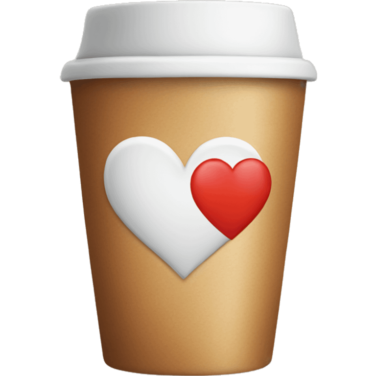 Coffee cup with a love heart on it emoji