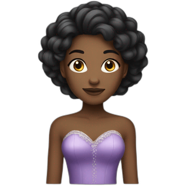 Black women with long hair princess emoji