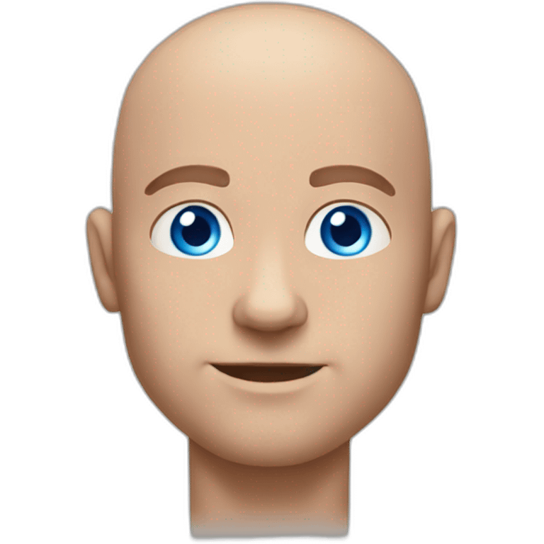 Muscle bald guy with blue eyes emoji