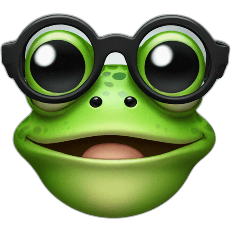 frog with black glasses emoji