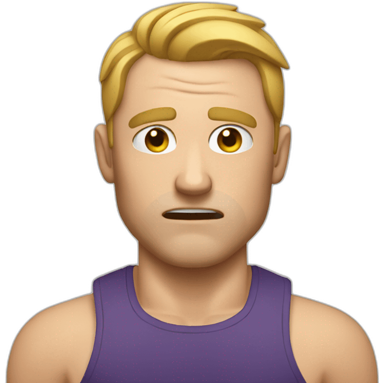 crying personal trainer, white man emoji