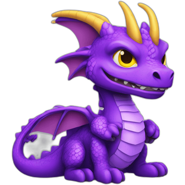 purple dragon with yellow eyes wearing wizard clothes emoji