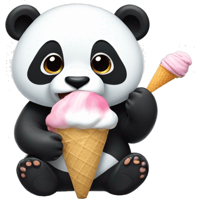 Panda eating ice cream emoji