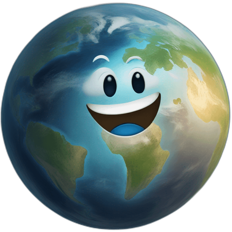 planet earth is smiling emoji