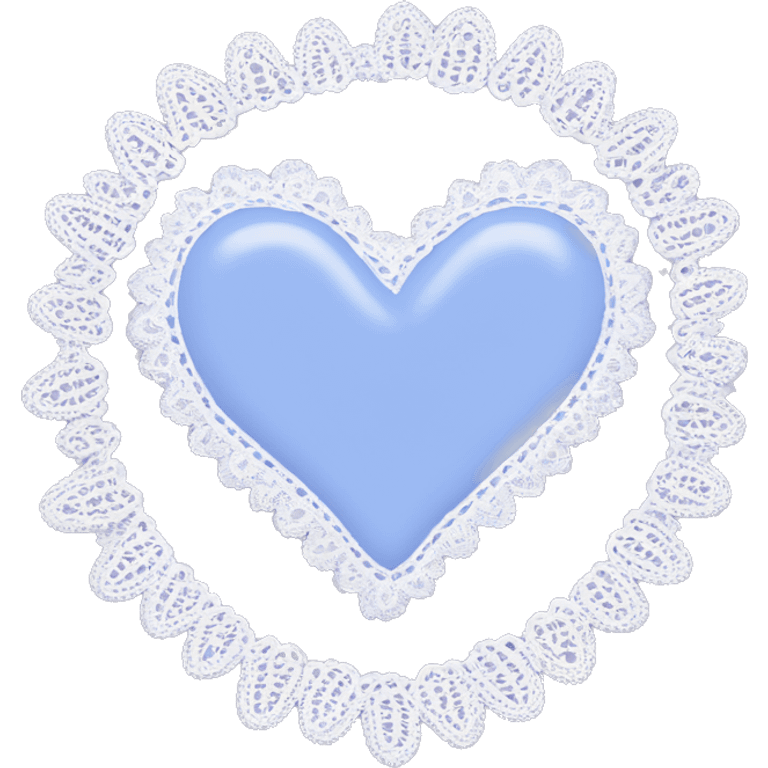 Perewinkle heart with white lace border emoji