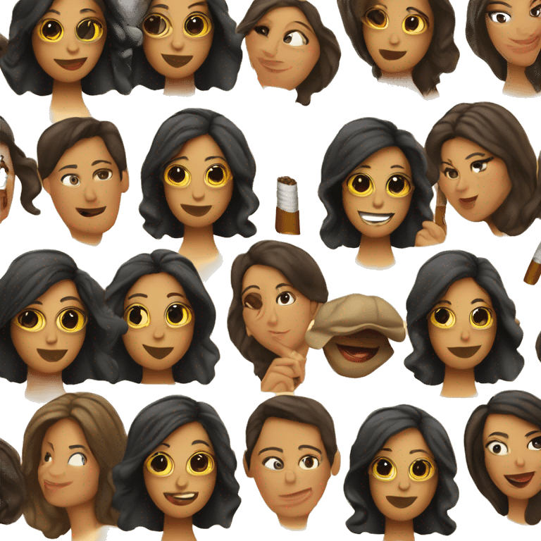 Female Latina best friends enjoying a cigar  emoji