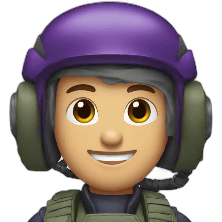 A military pilot with dark purple helmet do this 👍🏻  emoji