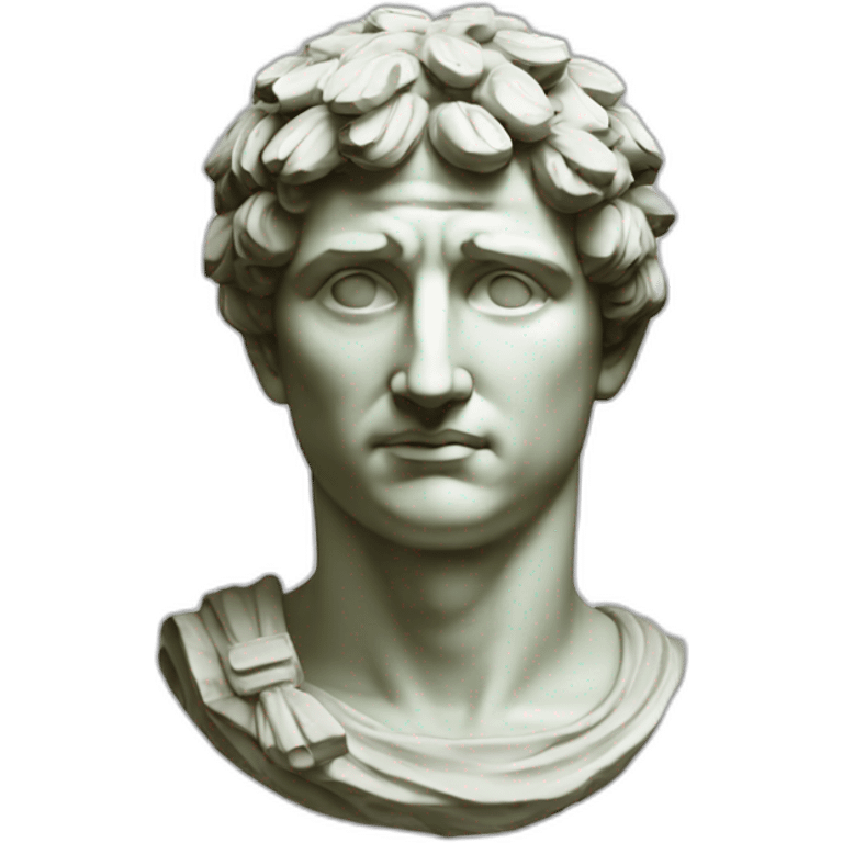 Roman Caesar statue with olive crown emoji