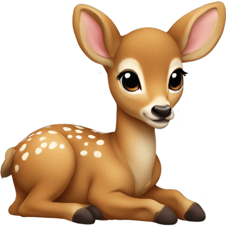 A light brown baby deer laying down emoji