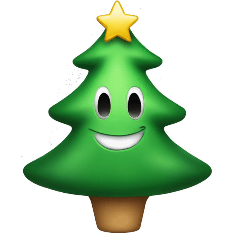 Green round Christmas tree toy emoji