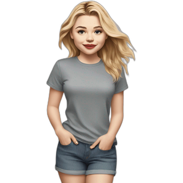 chloë grace moretz cartoon wearing tee emoji