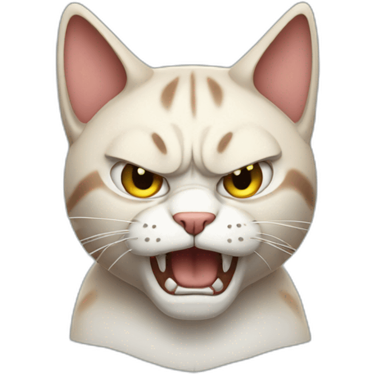 Angry cat with pierced ears emoji